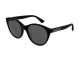 Gucci Gg0419S001 54 Woman Acetate Round Oval Blackblackgrey Nb