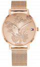 Tommy Hilfiger Pippa Rose Gold Floral Print Dial Rose Gold Case & Mesh Strap 1781922